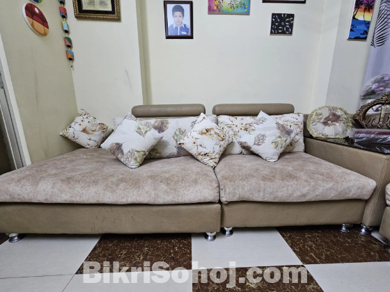 6 Seater L-Shape Sofa Set without Center Table